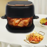 Black Visible Baking Basket Air Fryer with Touch Screen for $76.06