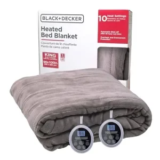 BLACK+DECKER King Size Heated Blanket 90″ x 100″ – $56
