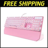 Blue Switch Gaming Keyboard with Round Keycaps for $75.59