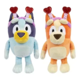 2-Pack Bluey Smoochy Kiss Plush with Glittery Heart Headband for $12