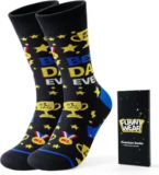 Bonangel Men’s Novelty Crew Socks for $1.99 – Available in Blue or Red