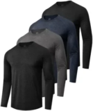 4-Pack Boojo Long Sleeve Moisture Wicking Shirts for $16