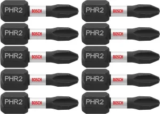 BOSCH ITPH2R1B 10-Pack 1″ Phillips #2R Impact Tough Bits for $4