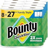 Bounty Quick-Size Paper Towels – 8 Family Triple Rolls for $25.02