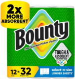 Bounty Select-A-Size 2-Ply Paper Towels – 12 Rolls for $20.68