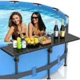 Boyata 49.4″ x 9.6″ Galvanized Iron Poolside Table for $53.99