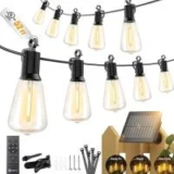 Brightown 52ft 150-LED Solar Outdoor String Lights – Dimmable & Timable – $13.99 ($39.99 Original)