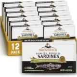 12-Pack Brunswick Wild Caught Skinless and Boneless Sardines for $18