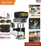 Brushless Cordless Wood Router 21V Kit with 20 Bits for $157.93