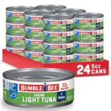 Bumble Bee Chunk Light Tuna in Water, 5 oz Cans – Pack of 24 for $10.63