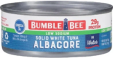 Bumble Bee Low Sodium Solid White Albacore Tuna, 5 oz Can for $0.86
