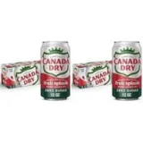 Canada Dry Fruit Splash Cherry Ginger Ale Zero Sugar Soda 24-Pack for $10