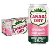 12-Pack Canada Dry Fruit Splash Strawberry Ginger Ale Zero Sugar Soda for $5