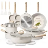 Carote 15-Piece Ceramic Cookware Set for $49.99