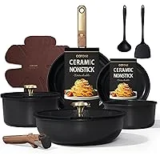 CAROTE 15-Piece Nonstick Ceramic Cookware Set for $45.99