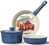 Carote 24-Piece Nonstick Cookware Set with Detachable Handle – $19.99 ($39.99 Value)