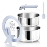 Carote 5-Piece Tri-Ply Stainless Steel Saucepan Set w/ Detachable Handle – $19.99 ($75.99 List Price)