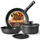 Carote 6-Piece Nonstick Cookware Set with Detachable Handle – $19.99 ($39.99 Value)