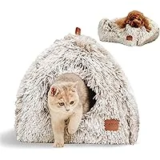 CATISM Self-Warming 2-in-1 Foldable Cat Cave with Pillow for $13.99