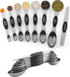 ChefAide 8-Piece Stainless Steel Magnetic Measuring Spoons Set $6.29
