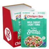Chicken of the Sea Wild Caught Light Tuna, 12-Pack for $7.20