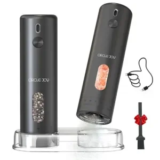 CIRCLE JOY 110ml Rechargeable Electric Salt and Pepper Grinder Set (Black) – $12