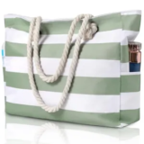Clothirily Large Beach Tot Bag with Zipper and Water Bottle Pocket for $9.97