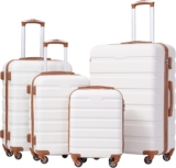 Coolife Luggage Suitcase Spinner Hardshell Lightweight TSA Lock (apricot white, 16/20/24/28) $125.99 (37%Off)