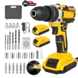 Cordless Hammer Drill & Impact Driver Combo Kit with 2 Batteries – $30.99