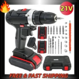 Cordless Electric Hammer Drill & Impact Driver Combo Kit with 2 Batteries – $32.89