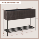 Costway Raised Wicker Garden Bed with Storage Shelf – $49.99 ($210.99 Original)