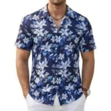 Cotrasen Men’s Hawaiian Short Sleeve Button Down Beach Shirt for $12.49