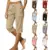 Cotton Capris Linen Pants with Pockets for $4.99
