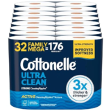 Cottonelle Ultra Clean Toilet Paper – 32 Mega Rolls for $22.61