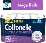 Cottonelle Ultra Comfort Toilet Paper, 12 Mega Rolls – $11.67 at Walmart