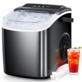 COWSAR Ice Maker Countertop Portable Ice Machine with Self-Cleaning (Black) – $45