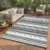 COZYLOOM 9′ x 12′ Outdoor Waterproof Patio Rug (Striped Grey) – $45