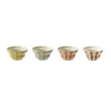 Creative Co-Op Hand-Painted Striped Stoneware Bowl Set for $8.22