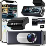 Csyibeielec 4K WiFi GPS Dash Cam with 1080p Rear Camera for $39.99
