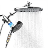CTBOM 10″ Rainfall Shower Head with Handheld Wand, 10 Spray Modes – $23