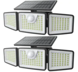 Daphino 2500-Lumen Solar Lights (2-Pack) with Motion Sensor for $22