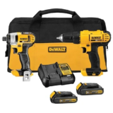 DeWALT 20V MAX Cordless Drill and Impact Driver Combo Kit for $122.32