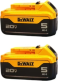 DeWalt 20V MAX 5.0Ah Battery 2-Pack for $108 $108.00