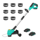 DEXSO Cordless Weed Wacker with 8 Spool Lines and Two 2.0Ah Batteries for $40