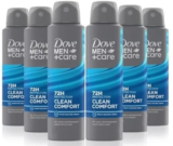 Dove Men Care Antiperspirant Deodorant Dry Spray Clean Comfort 6-Pack for $19.19