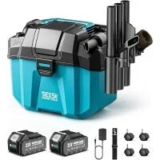 Seesii 3-in-1 Cordless 2.6 Gallon Wet/Dry Vacuum with 2x 4Ah Batteries for $77.99