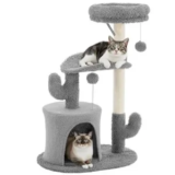 DUMOS 33″ Light Grey Cat Tree Tower – $24