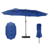 DUMOS 15-Foot Patio Umbrella with Base for $78