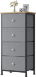 Dumos Nightstand with 4 Drawers and Fabric Bins for $31.99