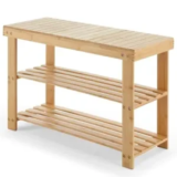 DUMOS 3-Tier Shoe Rack Bench with Storage for $28
